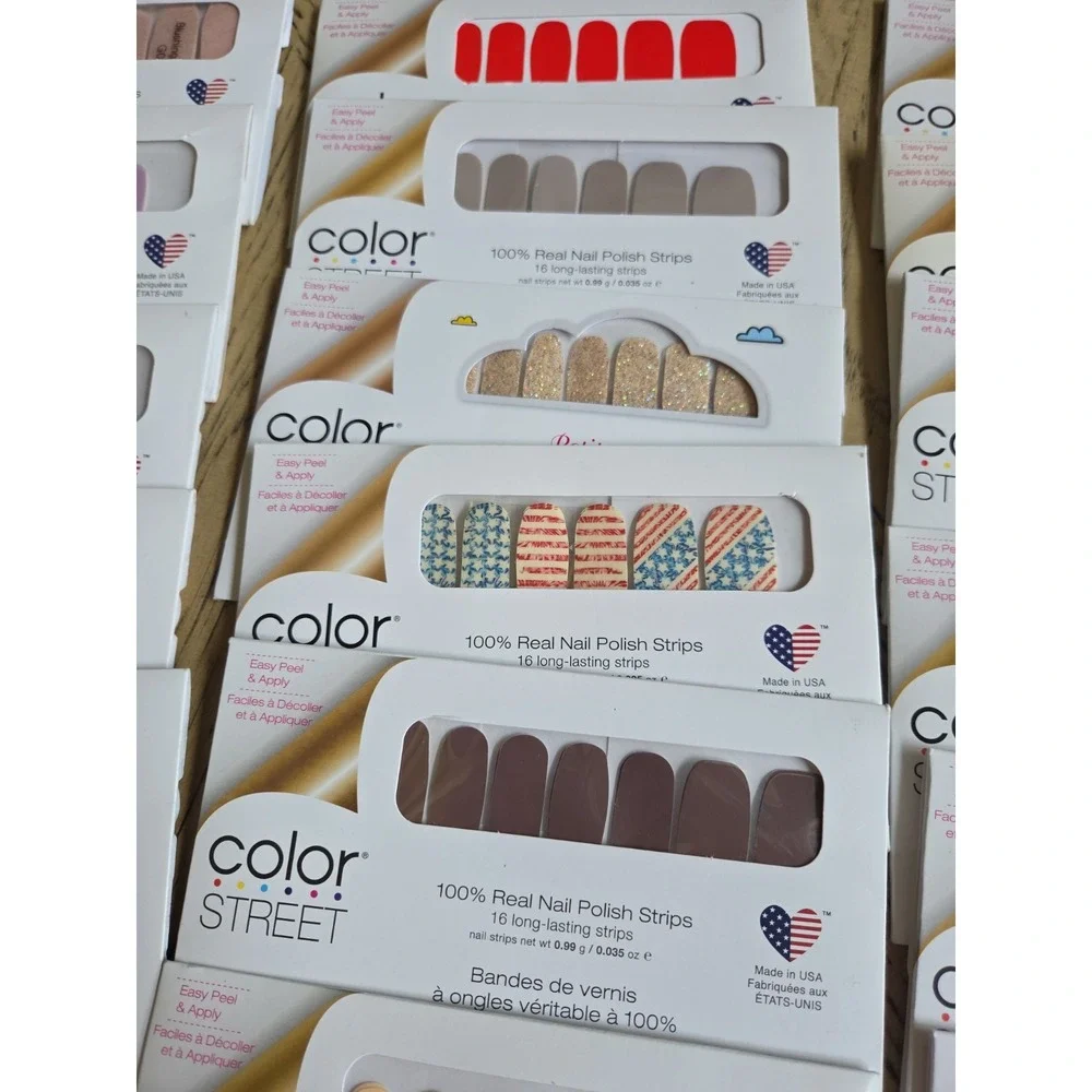 COLOR STREET NAIL STRIPS Lot Of 24 Nail Polish Strips Assorted Colors Designs